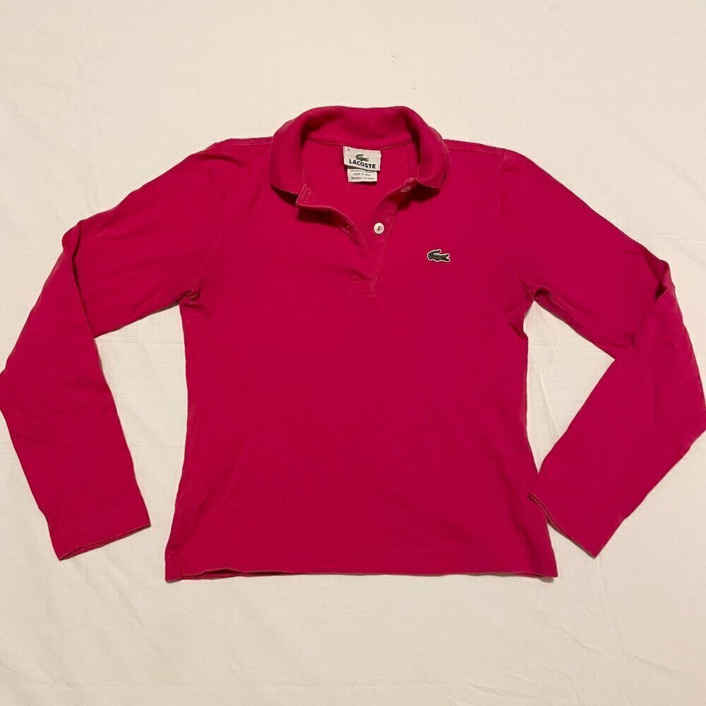 Lacoste Polo Shirt Kids Girl Size 12 Long Sleeve